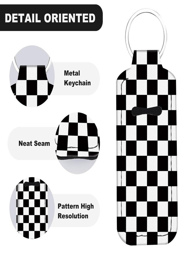WXCYDG Checkered Chapstick Holder Keychain,Chapsticks Lip Balm Holder Key Chain,Lip Balm Keychain Holder with Clip - Image 3